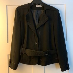 Black light weight belted jacket. Size 10.